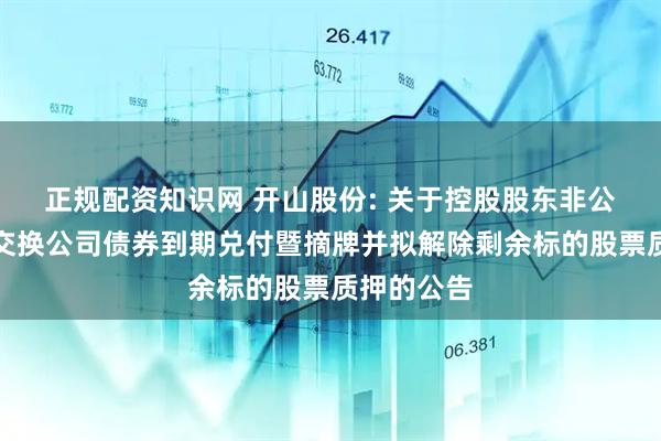 正规配资知识网 开山股份: 关于控股股东非公开发行可交换公司债券到期兑付暨摘牌并拟解除剩余标的股票质押的公告